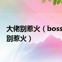 大佬别惹火（boss大哥 别惹火）