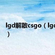 lgd解散csgo（lgd解散）