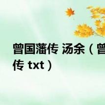 曾国藩传 汤余（曾国藩传 txt）