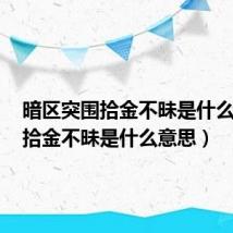 暗区突围拾金不昧是什么意思（拾金不昧是什么意思）