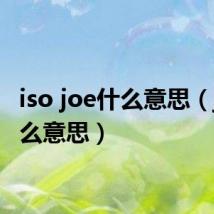 iso joe什么意思（joe什么意思）