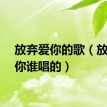 放弃爱你的歌（放弃爱你谁唱的）