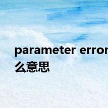 parameter error是什么意思