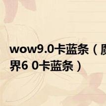 wow9.0卡蓝条（魔兽世界6 0卡蓝条）