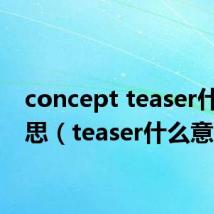 concept teaser什么意思（teaser什么意思）