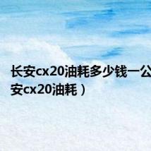 长安cx20油耗多少钱一公里（长安cx20油耗）