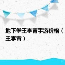 地下拳王李青手游价格（地下拳王李青）