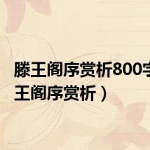 滕王阁序赏析800字（滕王阁序赏析）