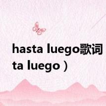 hasta luego歌词（hasta luego）