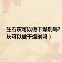 生石灰可以做干燥剂吗?（生石灰可以做干燥剂吗）