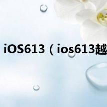 iOS613（ios613越狱）