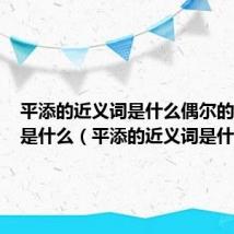 平添的近义词是什么偶尔的近义词是什么（平添的近义词是什么）