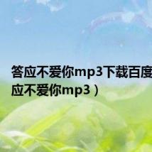 答应不爱你mp3下载百度云（答应不爱你mp3）