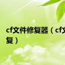 cf文件修复器（cf文件修复）