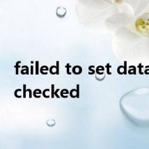 failed to set data for checked