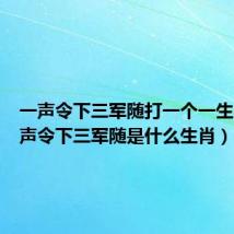 一声令下三军随打一个一生肖（一声令下三军随是什么生肖）