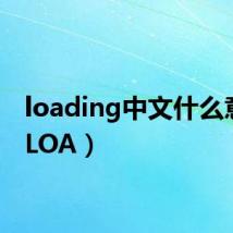 loading中文什么意思（LOA）