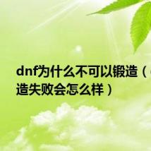 dnf为什么不可以锻造（dnf锻造失败会怎么样）