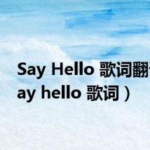 Say Hello 歌词翻译（say hello 歌词）