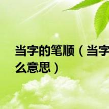 当字的笔顺（当字是什么意思）