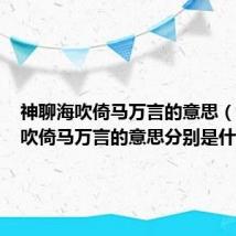 神聊海吹倚马万言的意思（神聊海吹倚马万言的意思分别是什么）