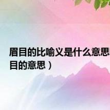 眉目的比喻义是什么意思啊（眉目的意思）