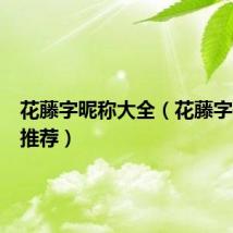 花藤字昵称大全（花藤字体网名推荐）