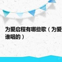 为爱启程有哪些歌（为爱启程是谁唱的）