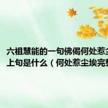 六祖慧能的一句佛偈何处惹尘埃的上句是什么（何处惹尘埃完整句子）