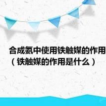 合成氨中使用铁触媒的作用是什么（铁触媒的作用是什么）