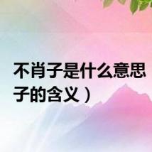 不肖子是什么意思（不肖子的含义）