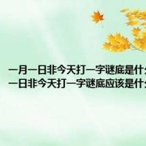 一月一日非今天打一字谜底是什么（一月一日非今天打一字谜底应该是什么）