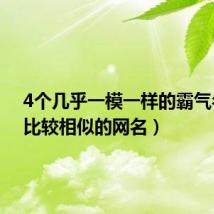 4个几乎一模一样的霸气名字（比较相似的网名）