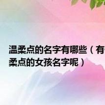 温柔点的名字有哪些（有什么温柔点的女孩名字呢）