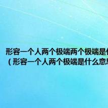 形容一个人两个极端两个极端是什么意思（形容一个人两个极端是什么意思）