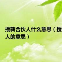 授薪合伙人什么意思（授薪合伙人的意思）