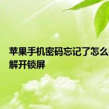 苹果手机密码忘记了怎么办才能解开锁屏