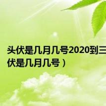 头伏是几月几号2020到三伏（头伏是几月几号）