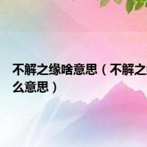 不解之缘啥意思（不解之缘是什么意思）