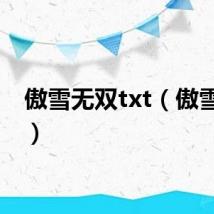 傲雪无双txt（傲雪无双）