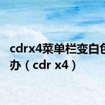 cdrx4菜单栏变白色怎么办（cdr x4）