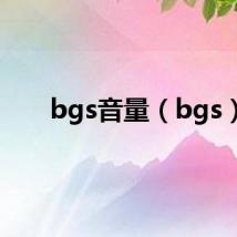 bgs音量（bgs）