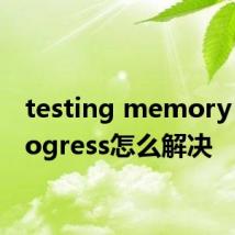 testing memory in progress怎么解决