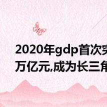 2020年gdp首次突破1万亿元,成为长三角