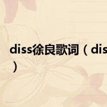 diss徐良歌词（diss徐良）