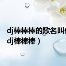 dj棒棒棒的歌名叫什么（dj棒棒棒）