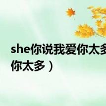 she你说我爱你太多（爱你太多）