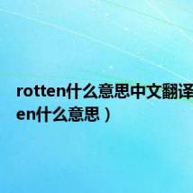 rotten什么意思中文翻译（rotten什么意思）