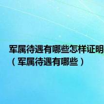 军属待遇有哪些怎样证明是军属（军属待遇有哪些）