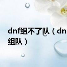 dnf组不了队（dnf无法组队）